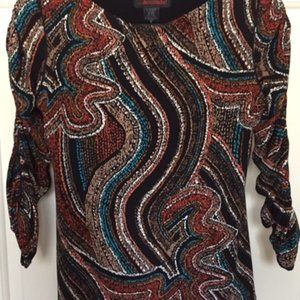 Accolade Brown Multi-Paisley Top Size Small